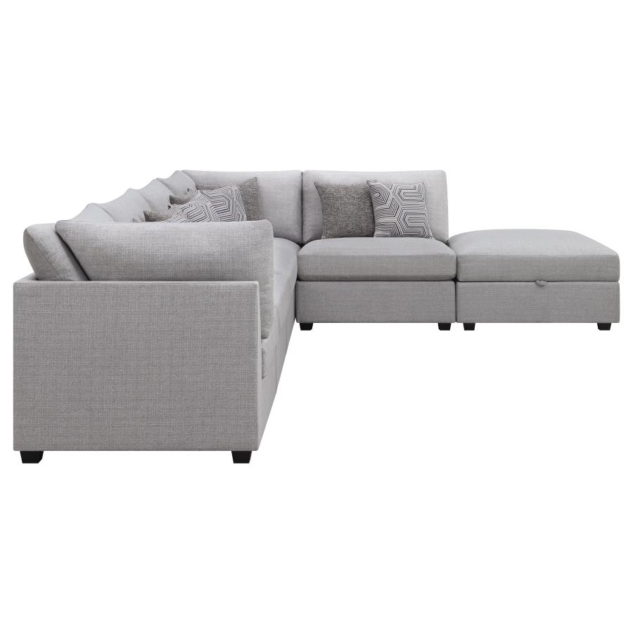 (image for) Cambria 6-piece Upholstered Modular Sectional Sofa Grey