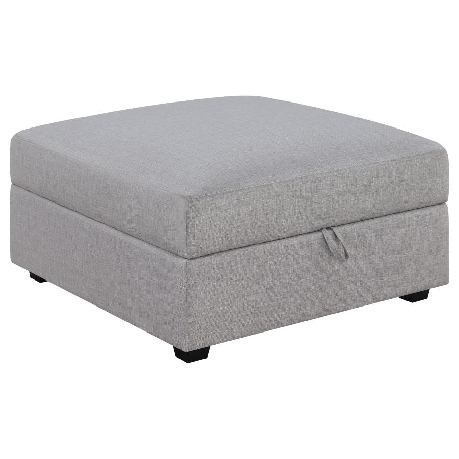 (image for) Cambria Square Upholstered Storage Ottoman Grey