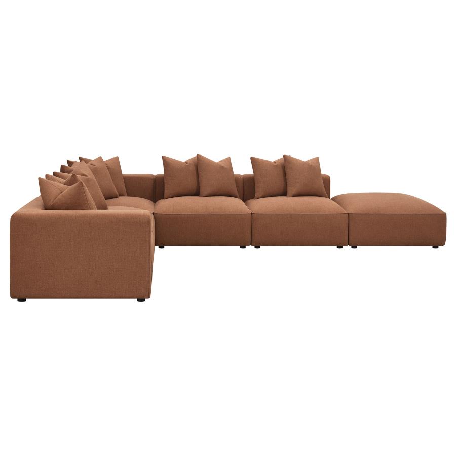 (image for) Jennifer 6-piece Upholstered Modular Sectional Terracotta