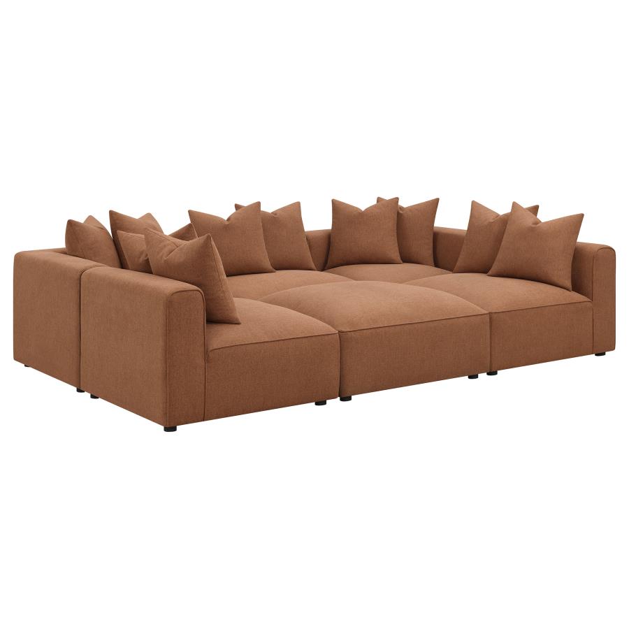 (image for) Jennifer 6-piece Upholstered Modular Sectional Terracotta