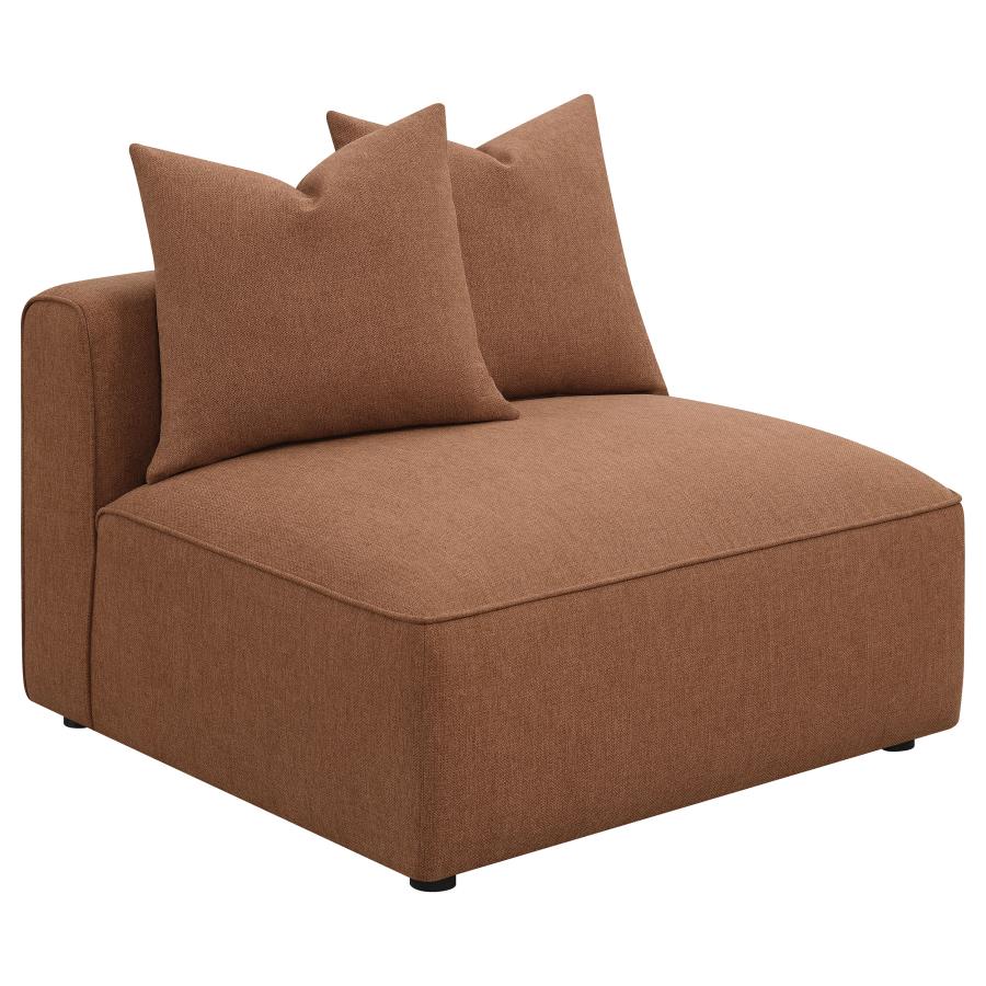 (image for) Jennifer Upholstered Armless Chair Terracotta - Click Image to Close