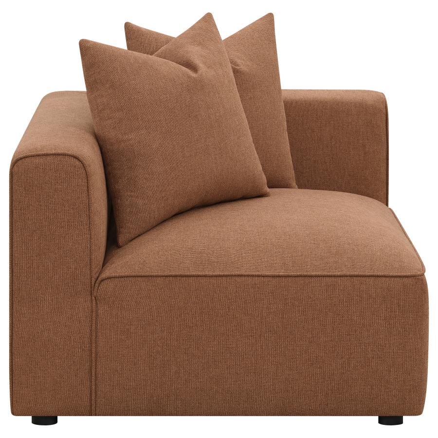 (image for) Jennifer Upholstered Corner Chair Terracotta - Click Image to Close