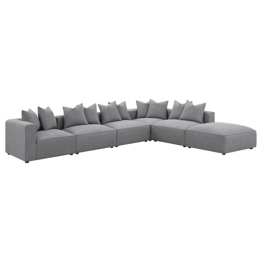 (image for) Jennifer 6-piece Upholstered Modular Sectional Grey - Click Image to Close