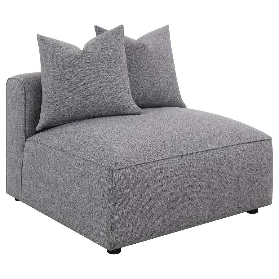 (image for) Jennifer Upholstered Armless Chair Grey - Click Image to Close