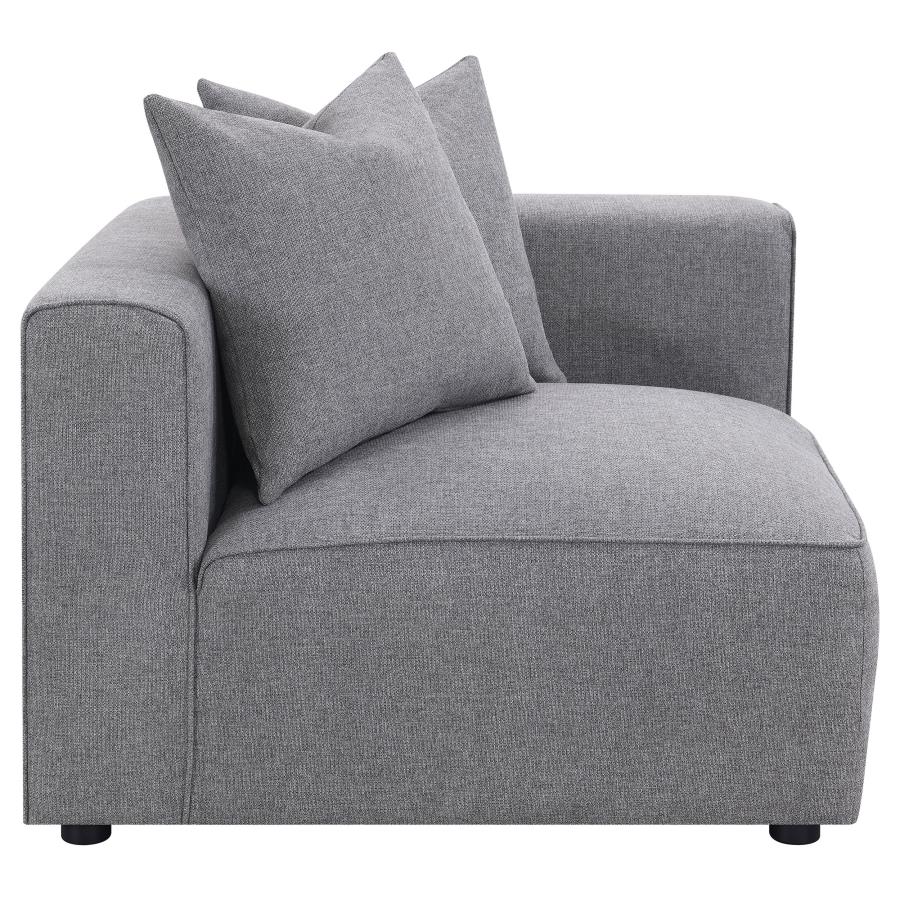 (image for) Jennifer Upholstered Corner Chair Grey - Click Image to Close