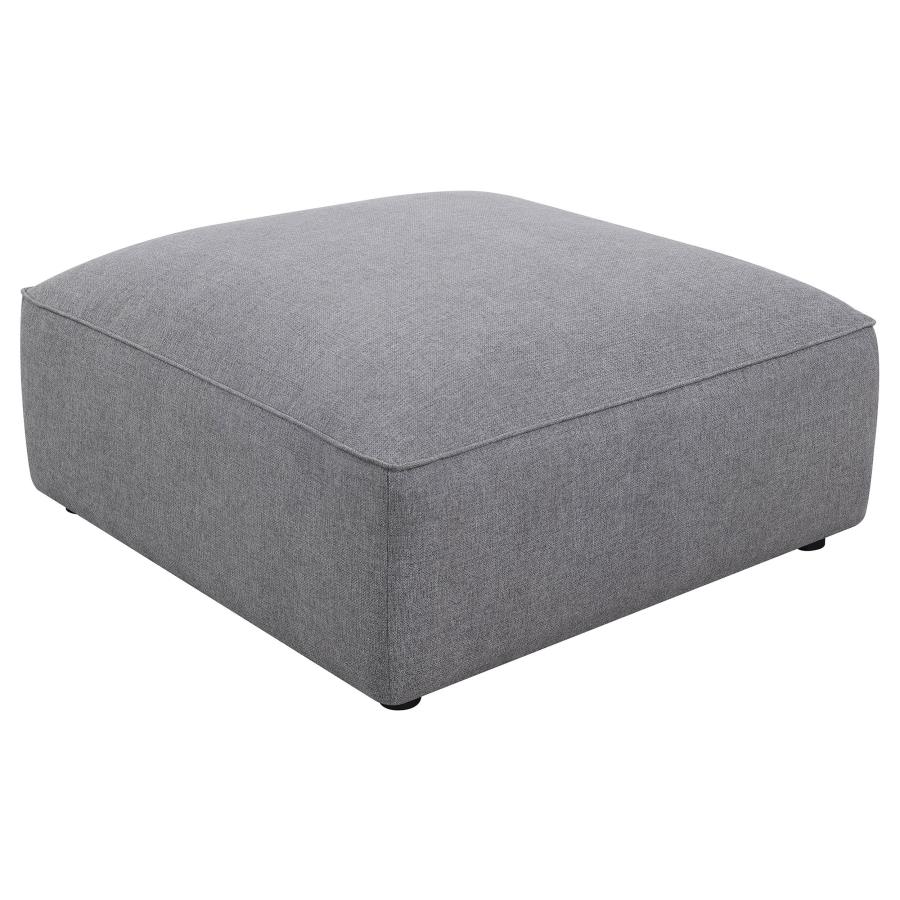 (image for) Jennifer Square Upholstered Ottoman Grey - Click Image to Close