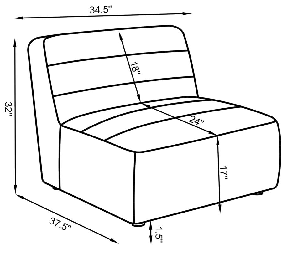 (image for) Sunny Upholstered Armless Chair Natural