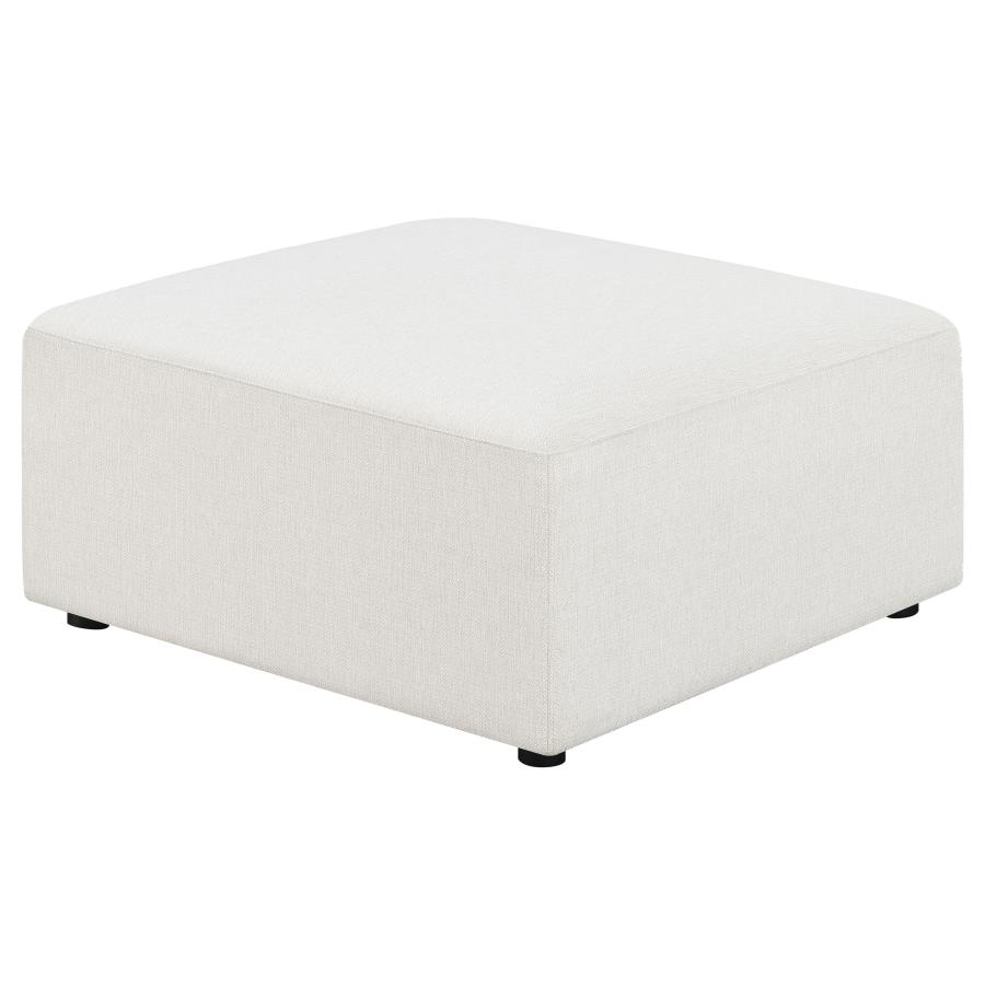 (image for) Freddie Square Upholstered Ottoman Pearl - Click Image to Close