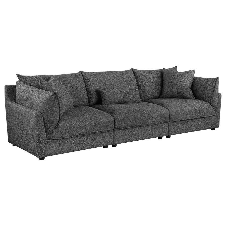 (image for) Sasha 3-Piece Upholstered Sofa Barely Black