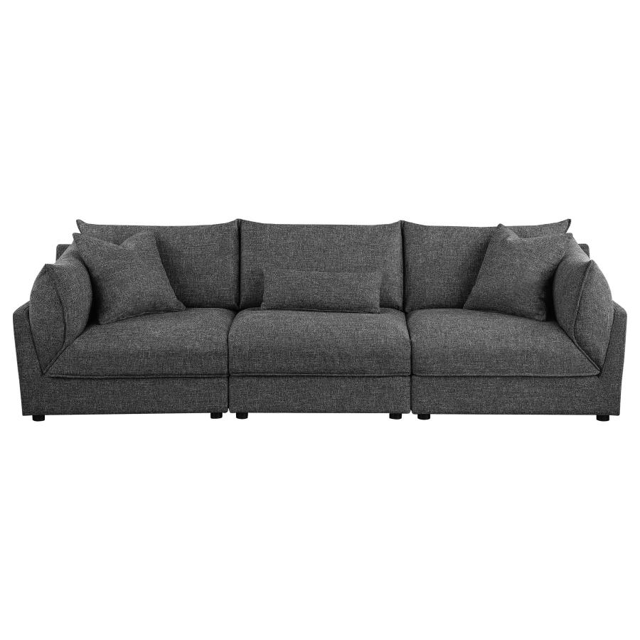 (image for) Sasha 3-Piece Upholstered Sofa Barely Black