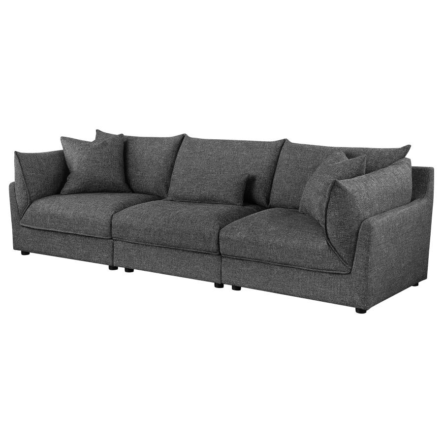 (image for) Sasha 3-Piece Upholstered Sofa Barely Black