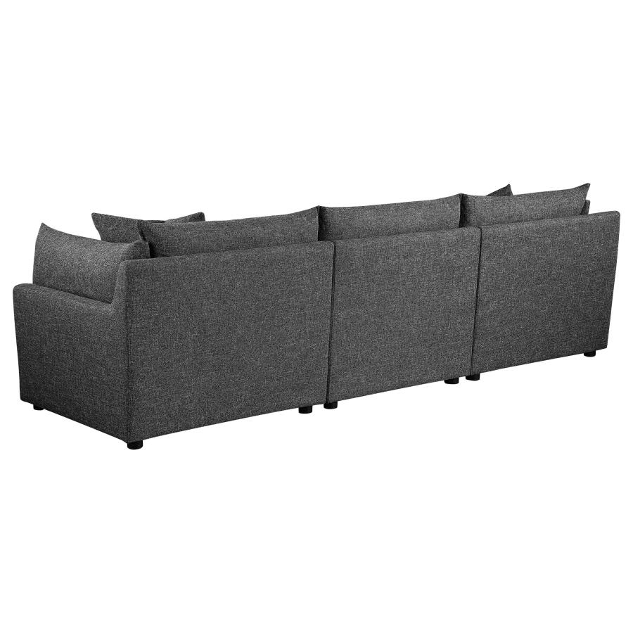 (image for) Sasha 3-Piece Upholstered Sofa Barely Black