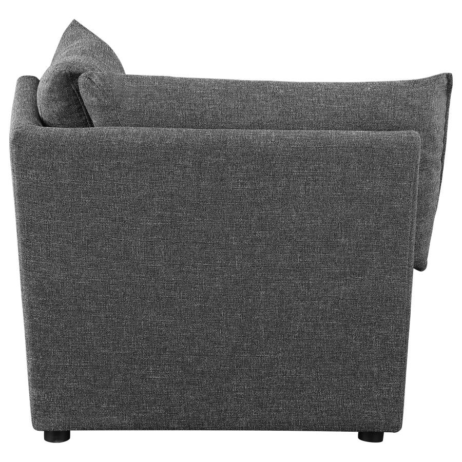 (image for) Sasha Upholstered Corner Chair Barely Black