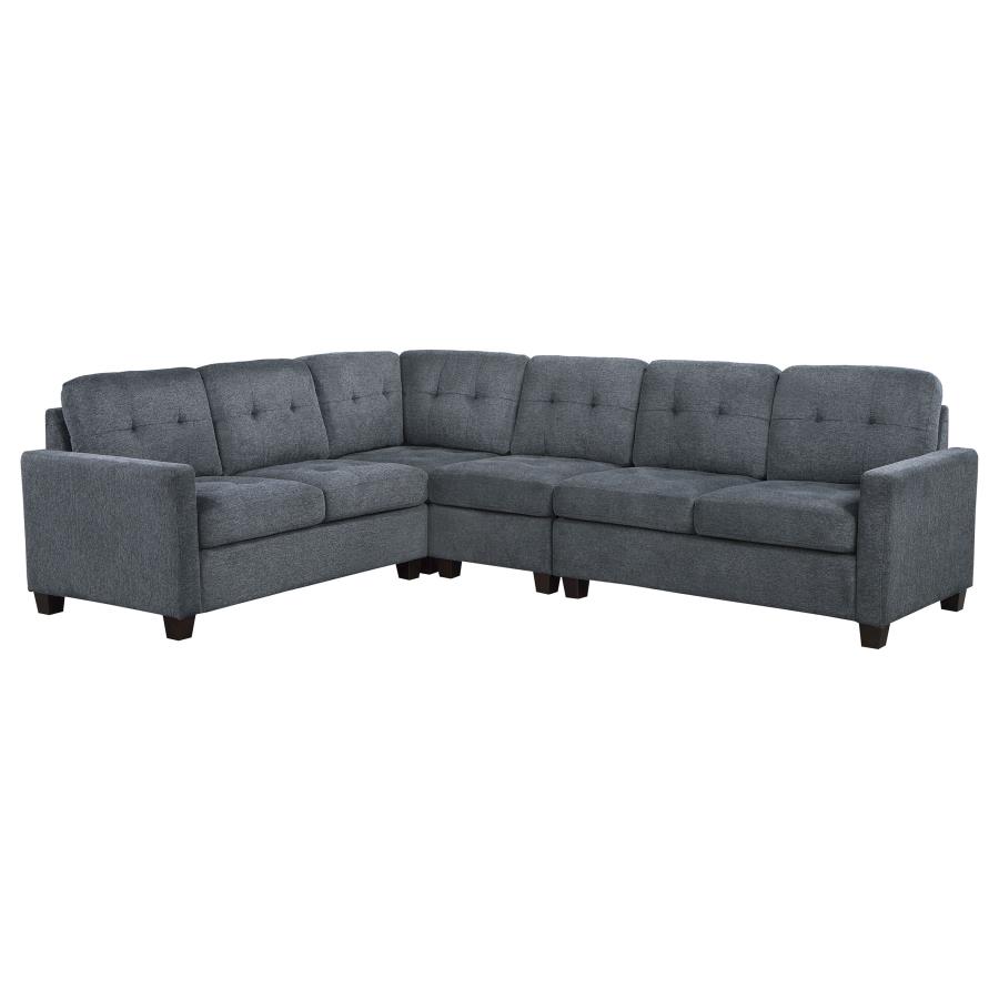 (image for) Georgina 4-piece Upholstered Modular Sectional Steel Grey