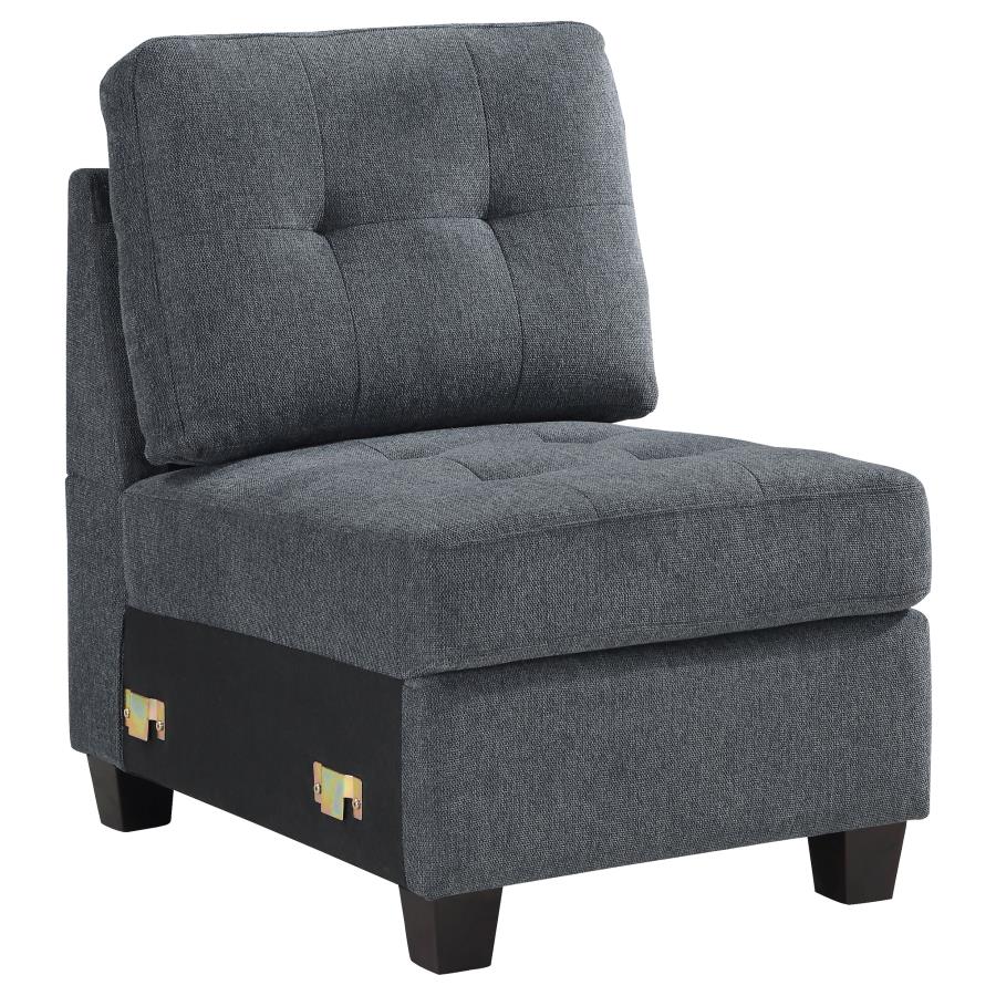 (image for) Georgina Upholstered Armless Chair Steel Grey