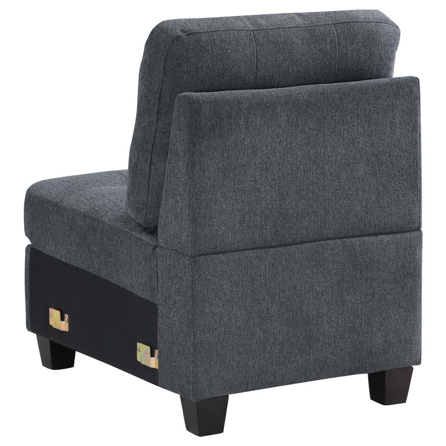 (image for) Georgina Upholstered Armless Chair Steel Grey