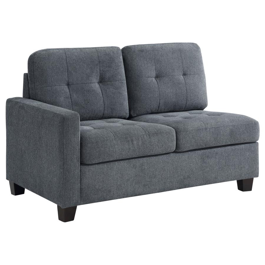 (image for) Georgina Upholstered LAF Loveseat Steel Grey - Click Image to Close