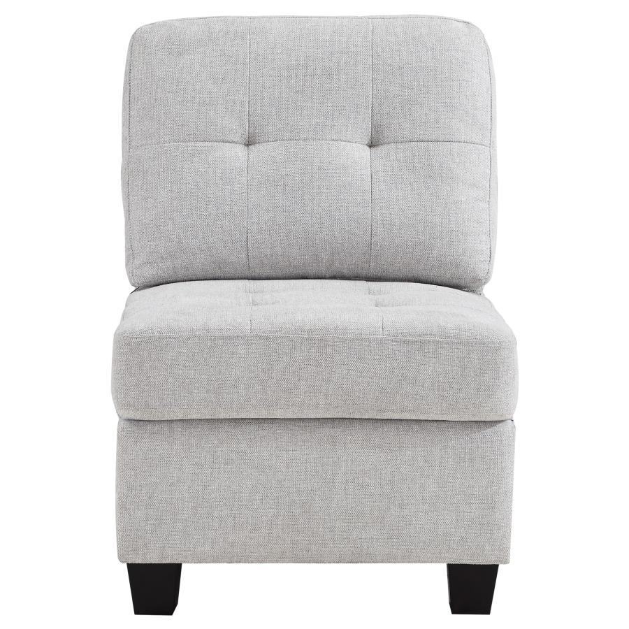 (image for) Georgina Upholstered Armless Chair Steel Beige