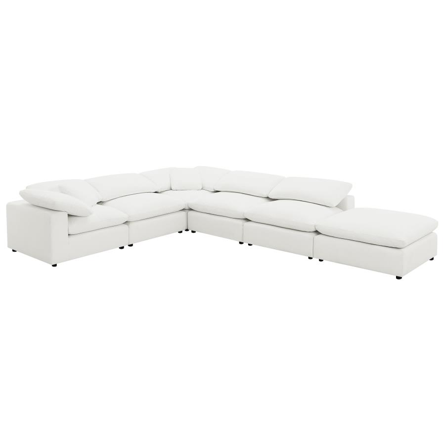 (image for) Raleigh 6-piece Boucle Upholstered Modular Sectional Ivory - Click Image to Close