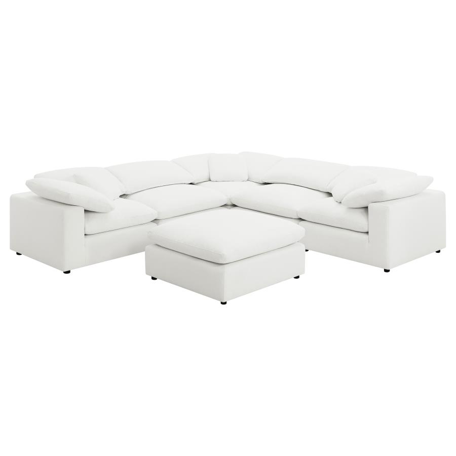 (image for) Raleigh 6-piece Boucle Upholstered Modular Sectional Ivory - Click Image to Close