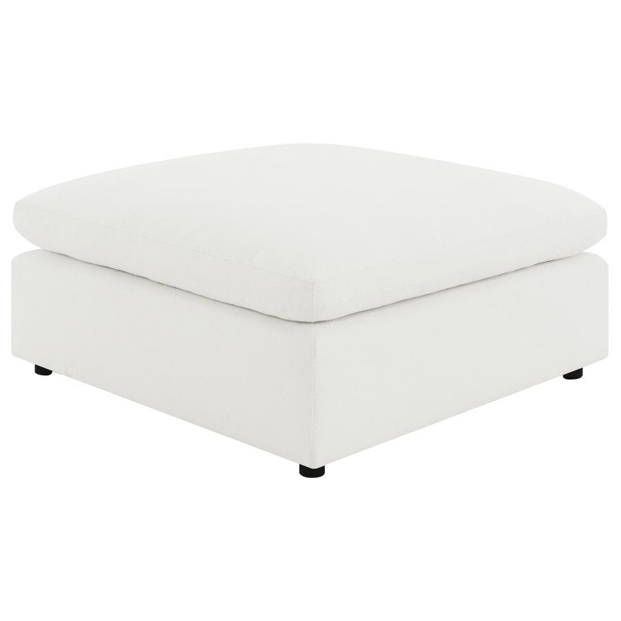 (image for) Raleigh Boucle Upholstered Ottoman Ivory - Click Image to Close