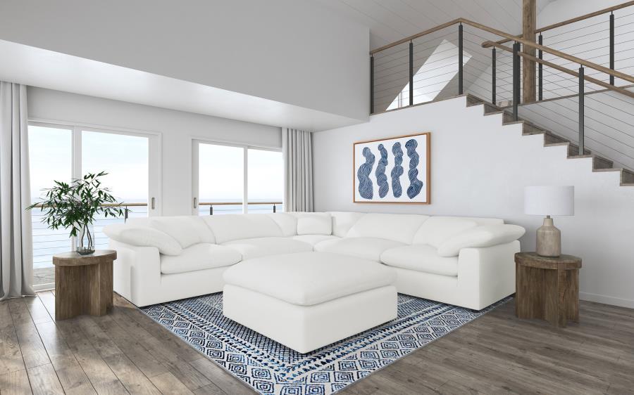 Modal Additional Images for Raleigh Boucle Upholstered Ottoman Ivory