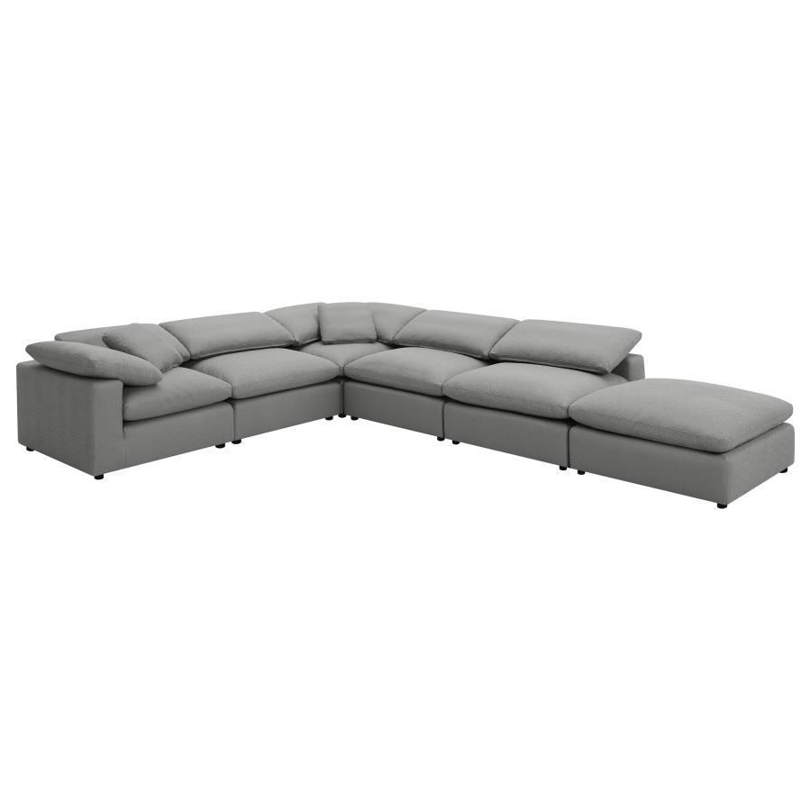 (image for) Raleigh 6-piece Boucle Upholstered Modular Sectional Grey - Click Image to Close