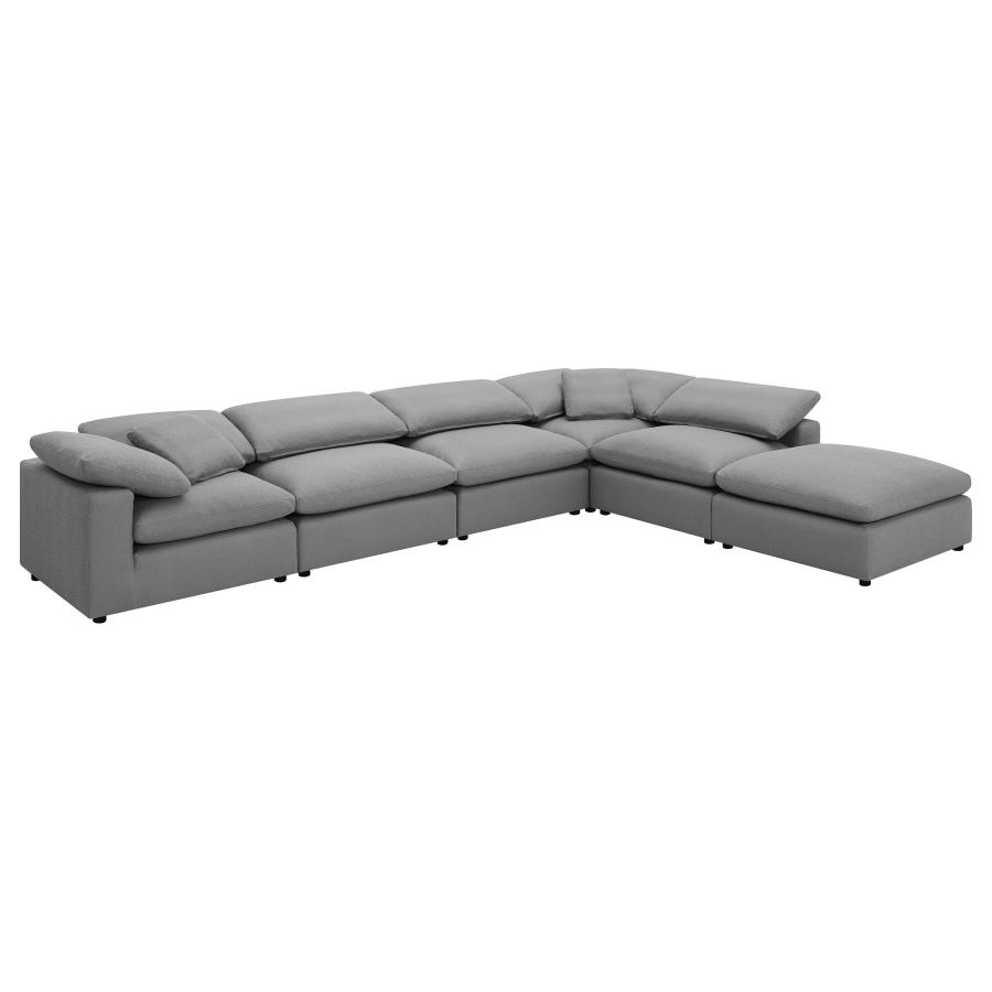 (image for) Raleigh 6-piece Boucle Upholstered Modular Sectional Grey