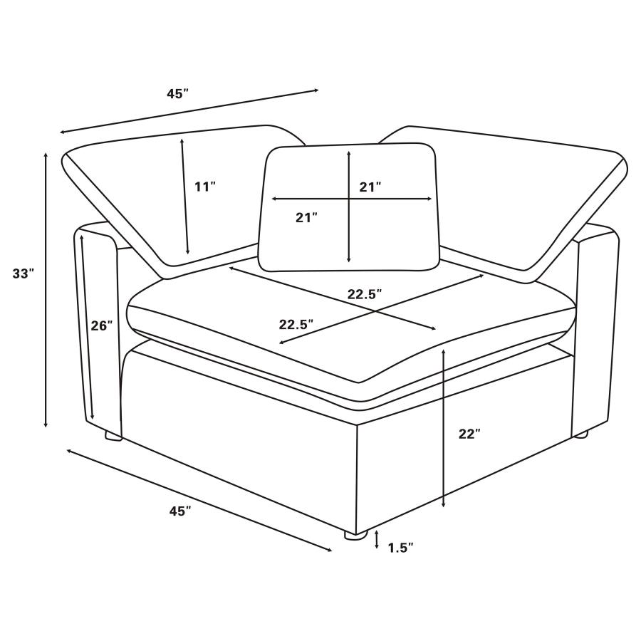 (image for) Raleigh 5-piece Boucle Upholstered Modular Sectional Grey