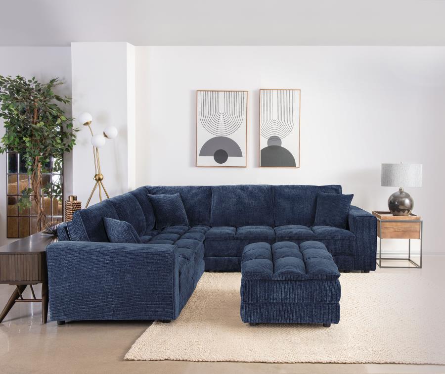 (image for) Atlantic 6-piece Upholstered Modular Sectional Sofa Blue