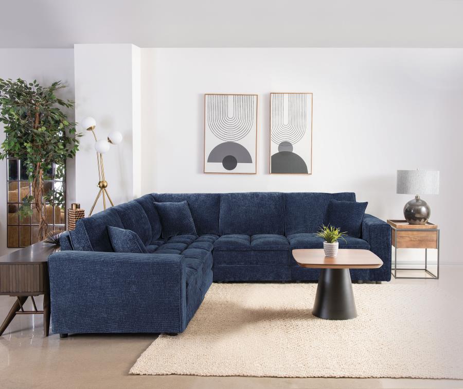 (image for) Atlantic 5-piece Upholstered Modular Sectional Sofa Blue