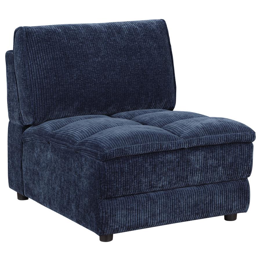 (image for) Atlantic Corduroy Upholstered Armless Chair Blue