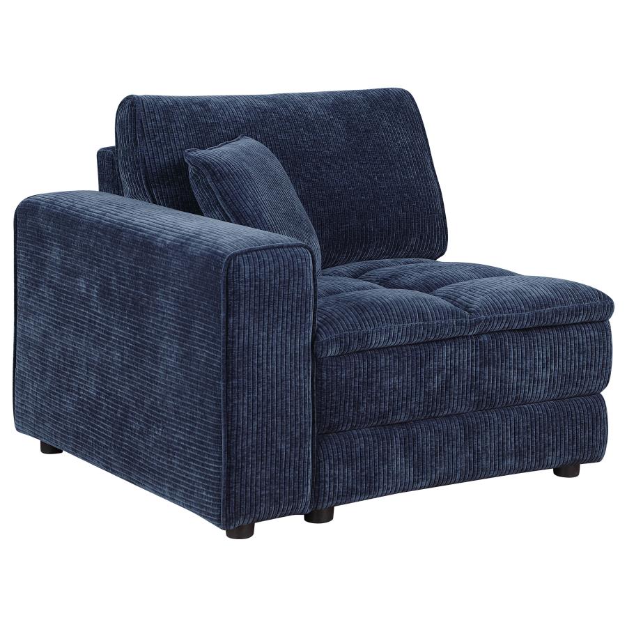 (image for) Atlantic Corduroy Upholstered LAF Arm Chair Blue