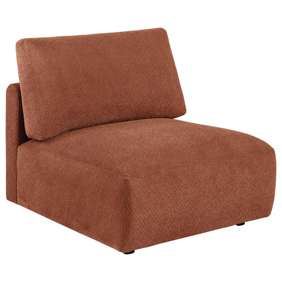 Elysia 5-piece Chenille Upholstered Modular Sectional Sofa Coral