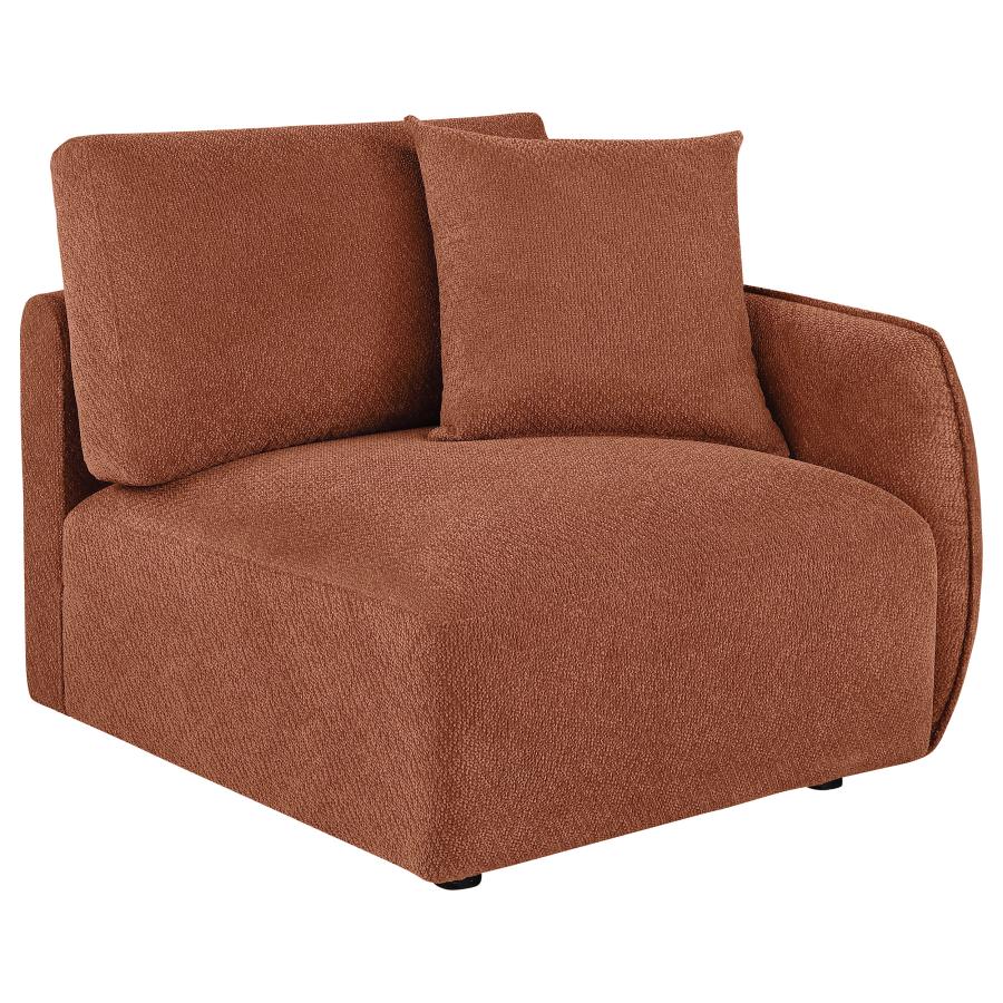 Elysia 5-piece Chenille Upholstered Modular Sectional Sofa Coral