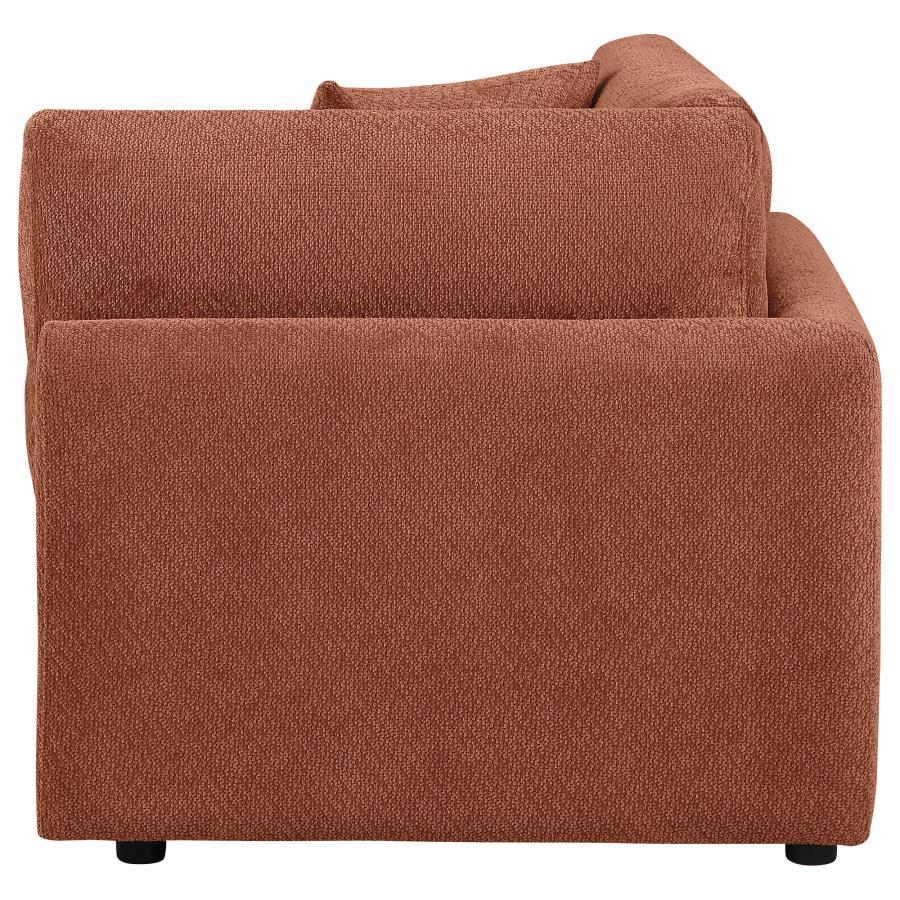 Elysia Chenille Upholstered Modular Corner Chair Coral
