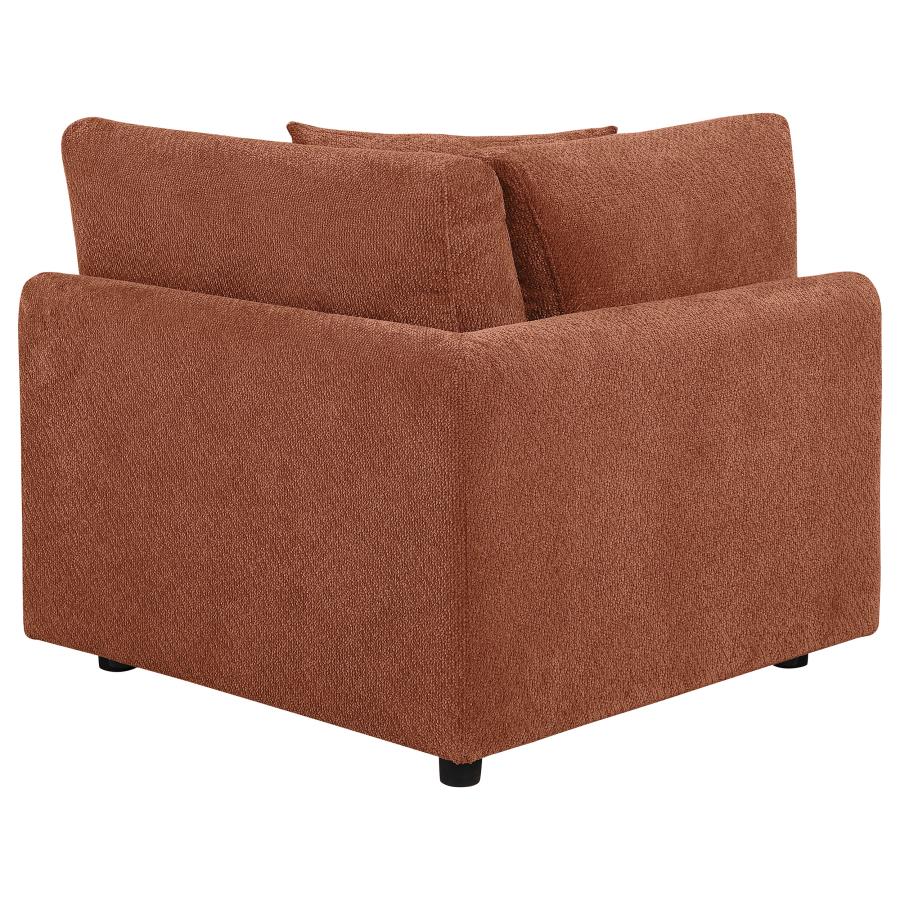 Elysia Chenille Upholstered Modular Corner Chair Coral