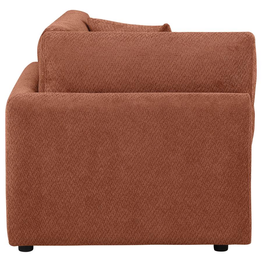 Elysia Chenille Upholstered Modular Corner Chair Coral