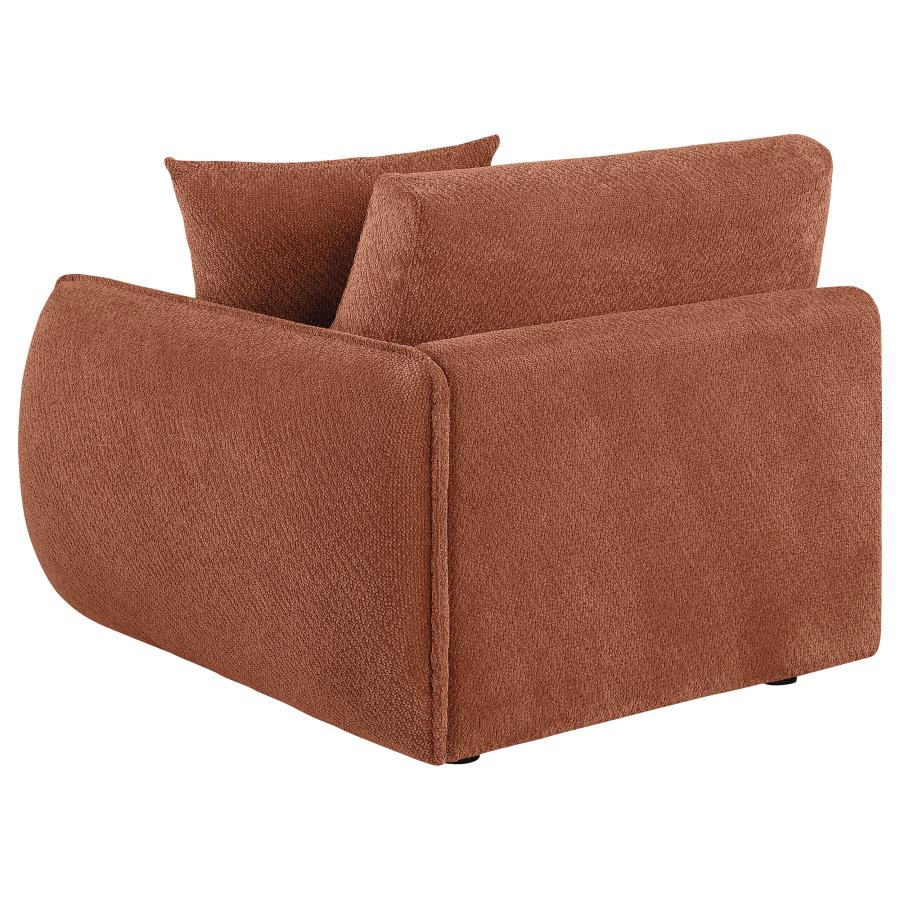 Elysia Chenille Upholstered Modular RAF Chair Coral