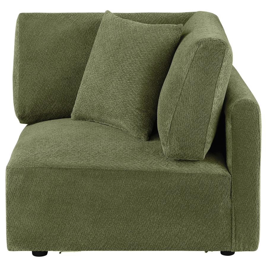 Elysia Chenille Upholstered Modular Corner Chair Green