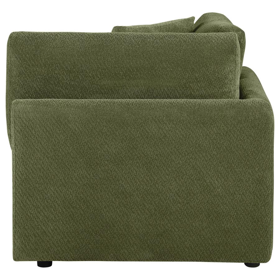 Elysia Chenille Upholstered Modular Corner Chair Green