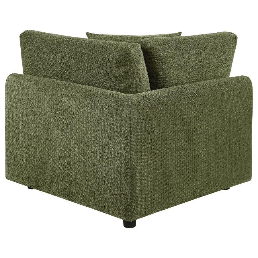 Elysia Chenille Upholstered Modular Corner Chair Green