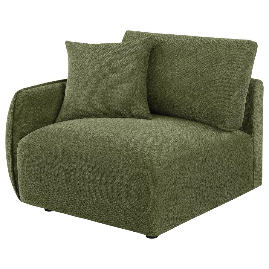 Elysia Chenille Upholstered Modular LAF Chair Green
