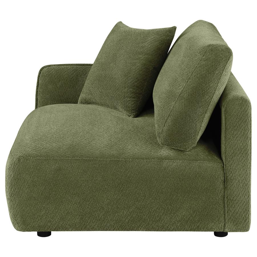 Elysia Chenille Upholstered Modular LAF Chair Green