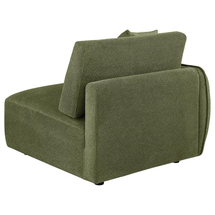 Elysia Chenille Upholstered Modular LAF Chair Green
