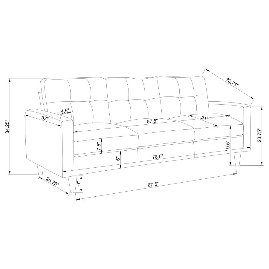 (image for) Watsonville Upholstered Track Arm Tufted Sofa Grey