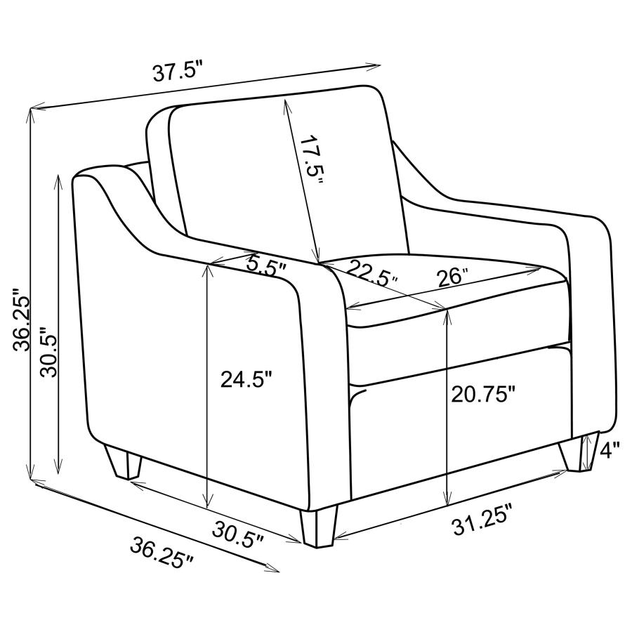 Modal Additional Images for Christine 3-piece Upholstered Sloped Arm Sofa Set Beige