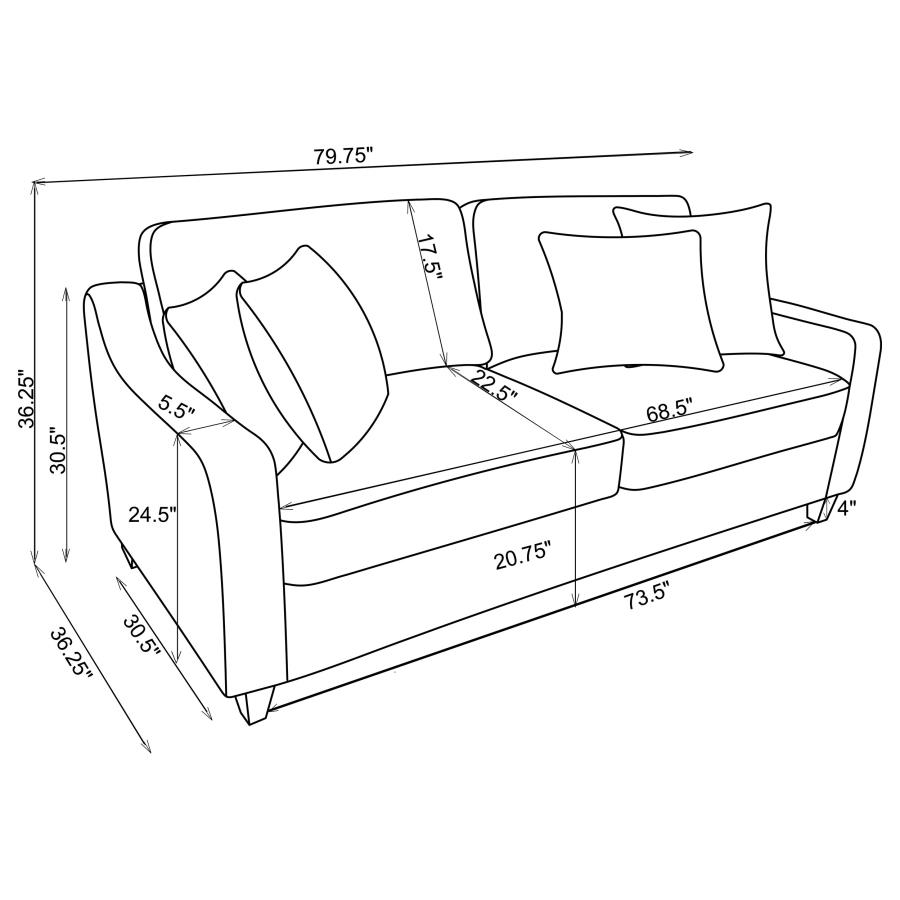 (image for) Christine Upholstered Sloped Arm Sofa Beige