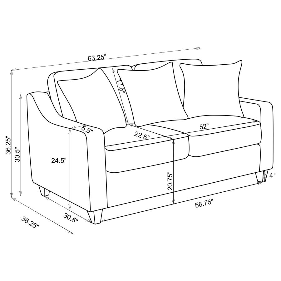 (image for) Christine Upholstered Sloped Arm Loveseat Beige