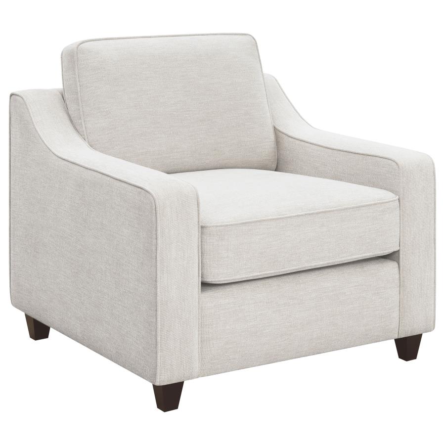 (image for) Christine Upholstered Sloped Arm Accent Chair Beige - Click Image to Close